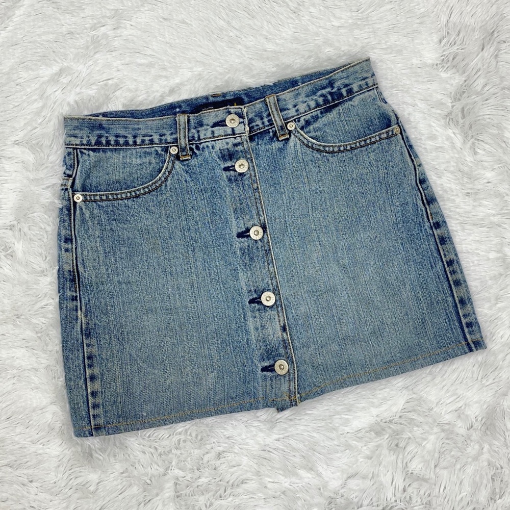 J. Crew Button Down Denim Mini Skirt Size 4